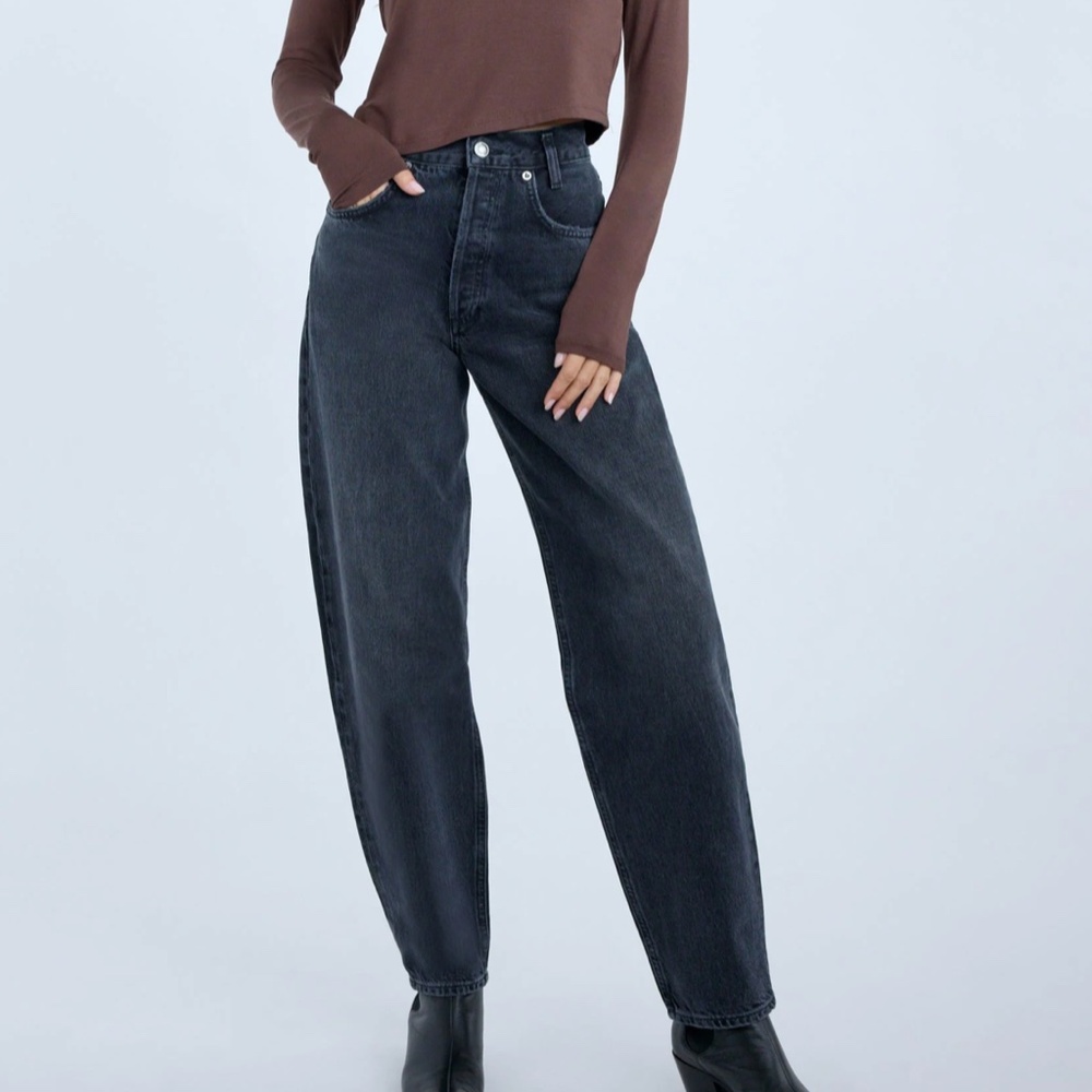 AGOLDE Tapered Baggy Jean in Shambles (Black)